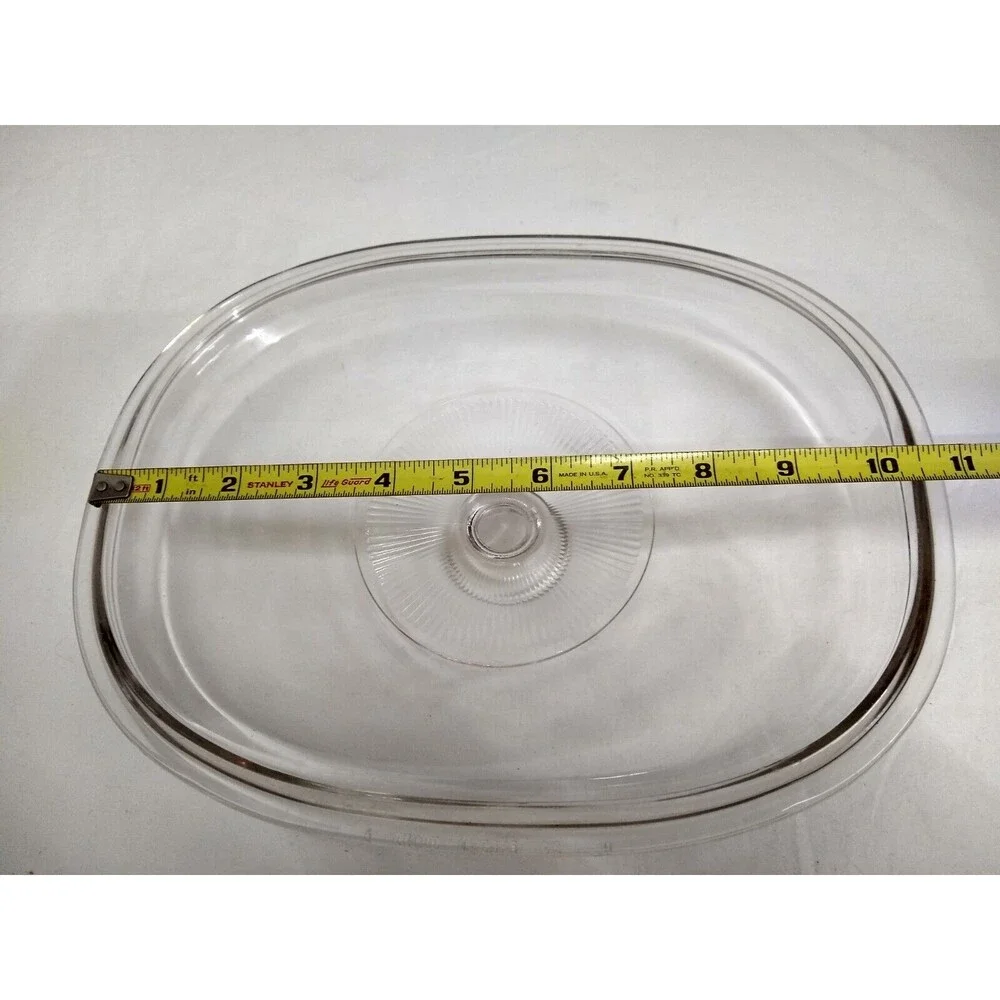 Vintage Pyrex Clear Oval Glass Replacement Lid DC1 1/2C-A #20 Made in the USA